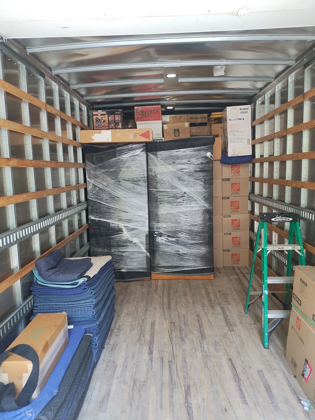 Mass Movers truck organized and secured for transport